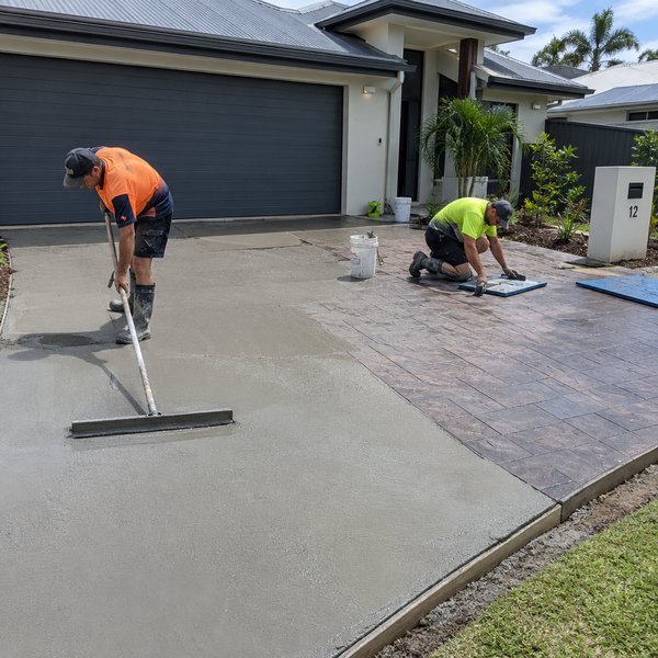 Coloured, Stamped & Stencilled driveways - 4. Decorative Driveway Curing, Joint Cutting and Sealing in the Sunshine Coast